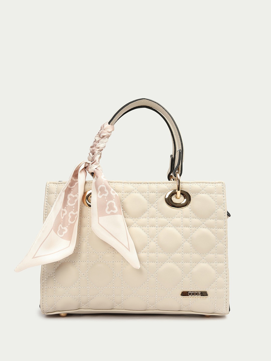 

CODE by Lifestyle Textured Structured Handheld Bag With Quilted, Beige