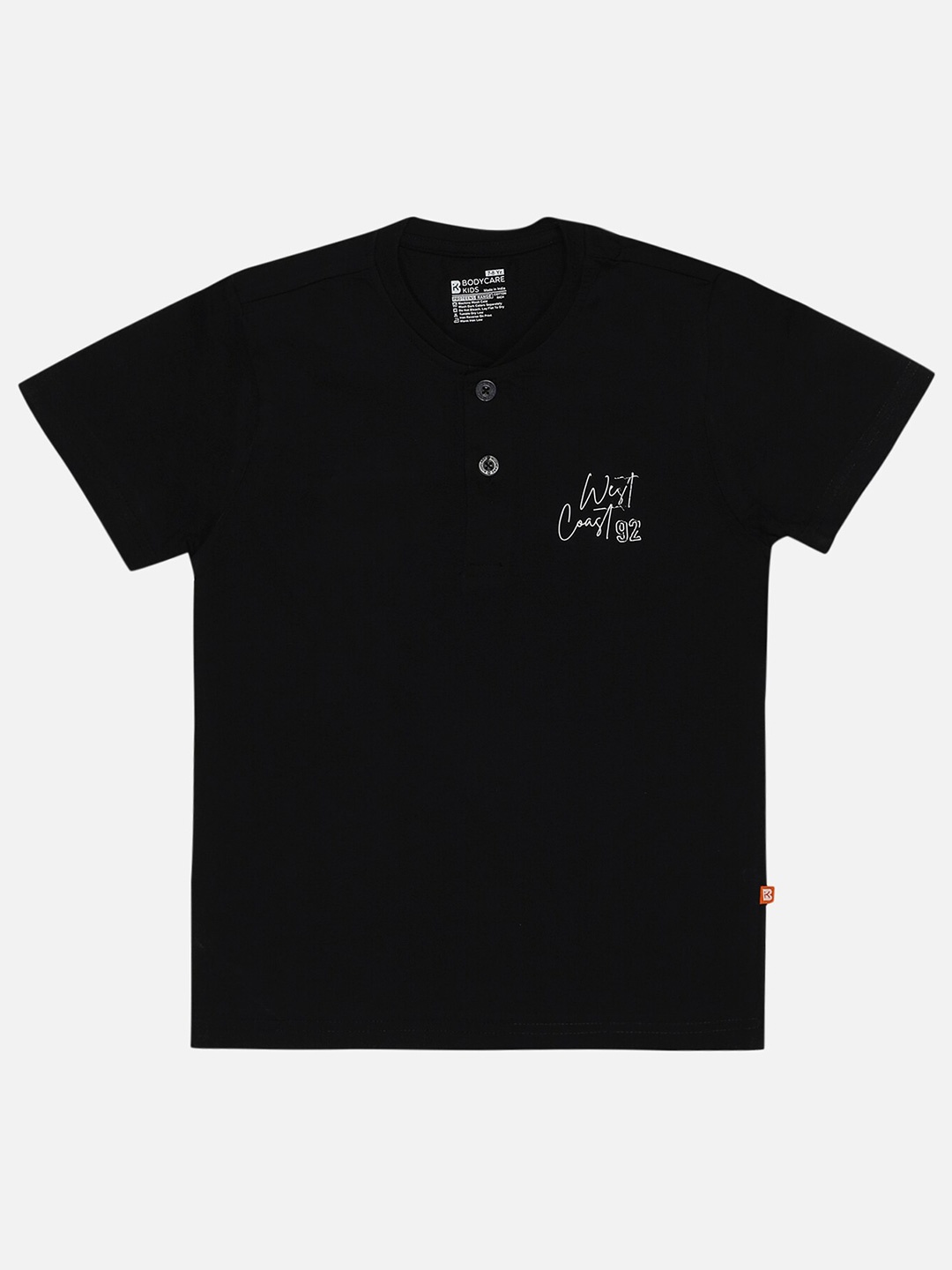 

Bodycare Boys Henley Neck T-shirt, Black