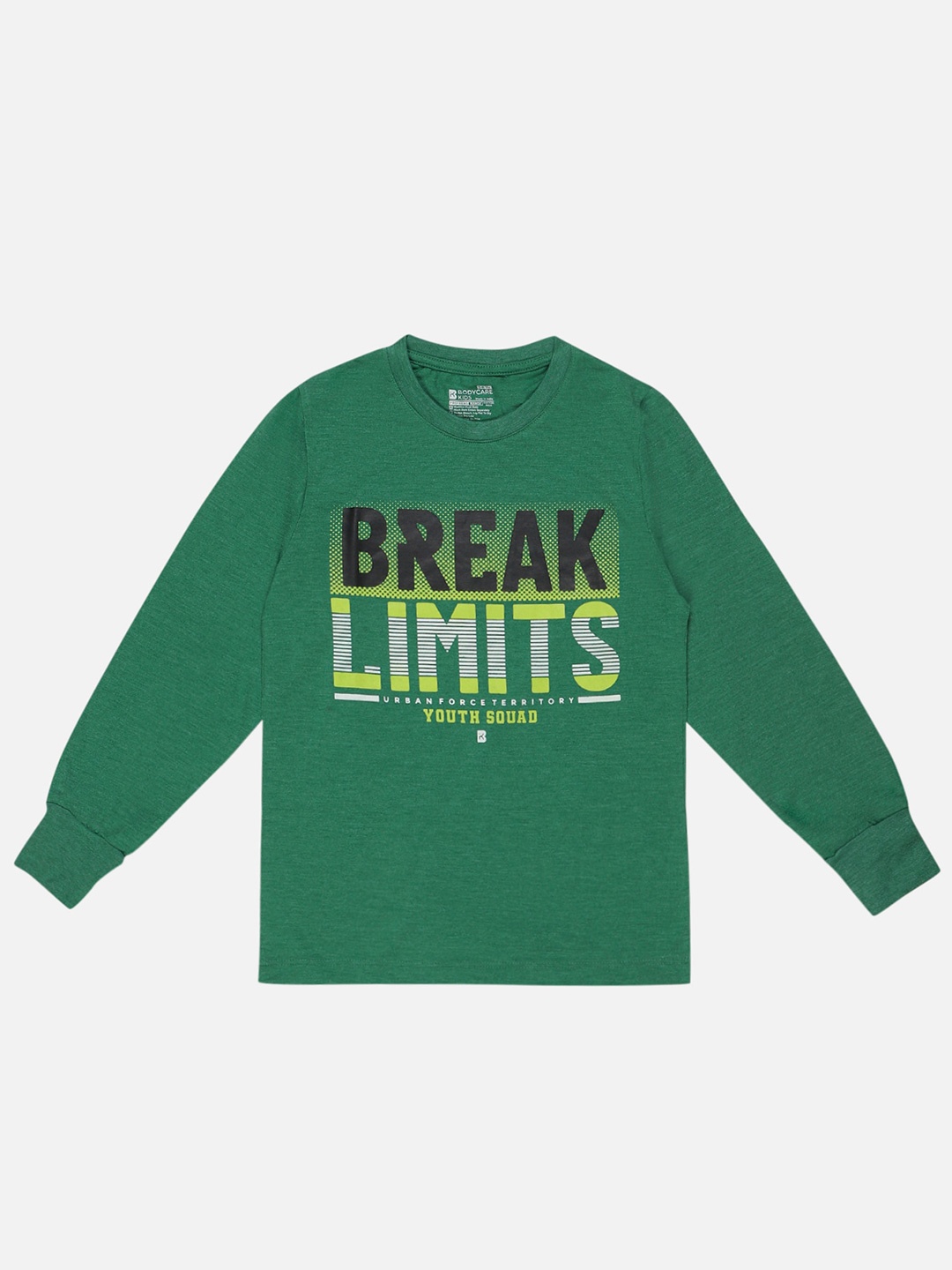 

Bodycare Boys Typography Printed Applique T-shirt, Green