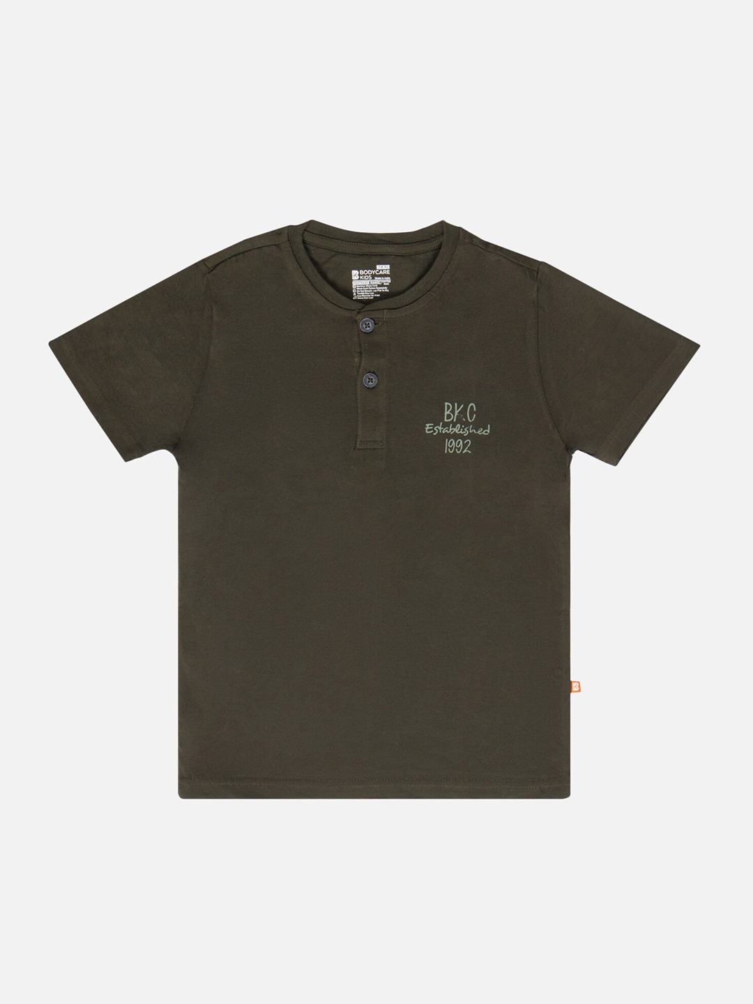 

Bodycare Boys Henley Neck T-shirt, Olive
