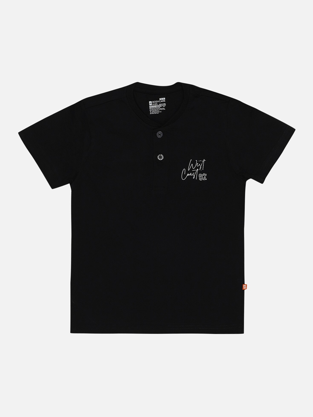 

Bodycare Boys Henley Neck T-shirt, Black