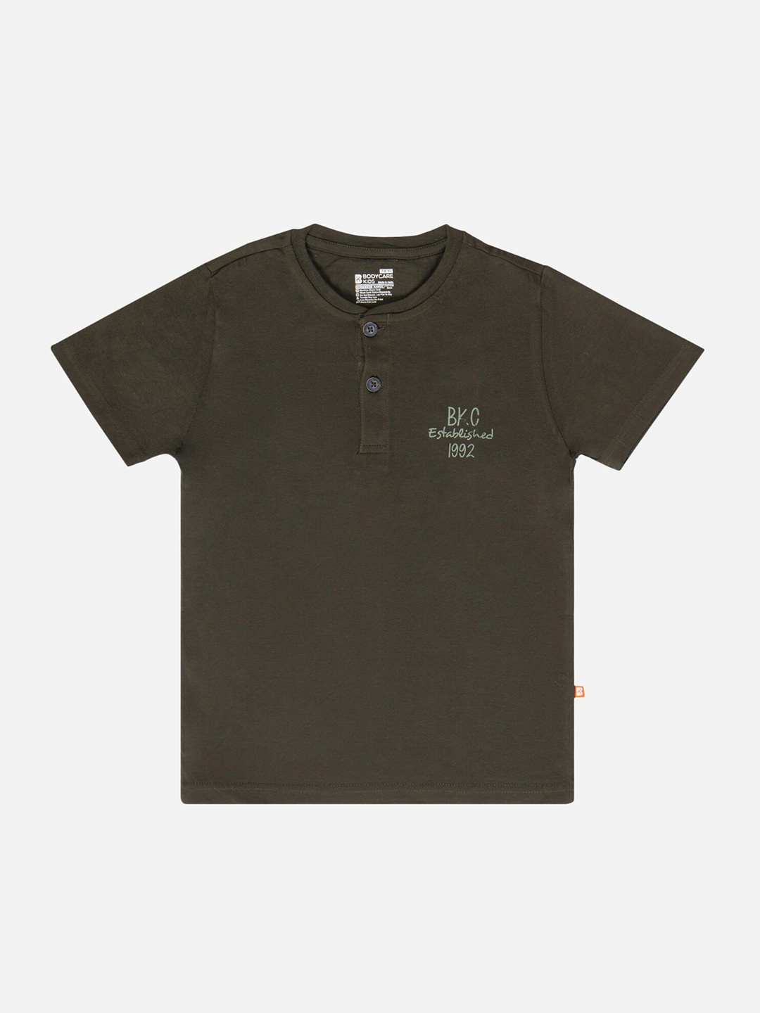 

Bodycare Boys Henley Neck T-shirt, Olive