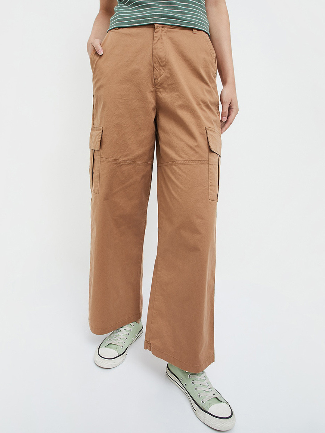 

Ginger by Lifestyle Women Cargos Trousers, Beige