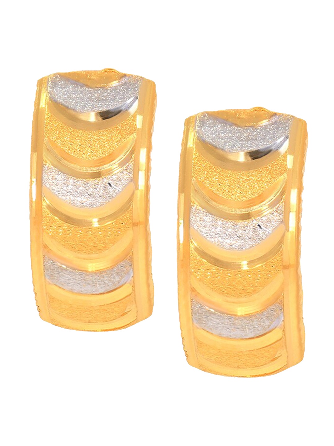 

BHIMA 22K Hallmark 916 Purity Yellow Gold Mixed Rhodium Ring Stud