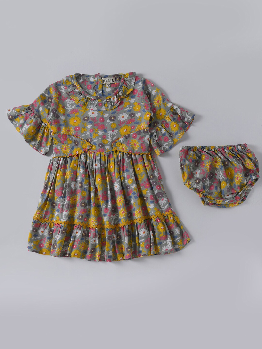 

Bella Moda Floral Print Bell Sleeve Fit & Flare Dress, Multi