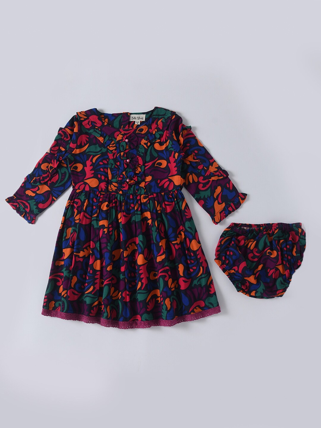

Bella Moda Floral Print Puff Sleeve Fit & Flare Dress, Multi