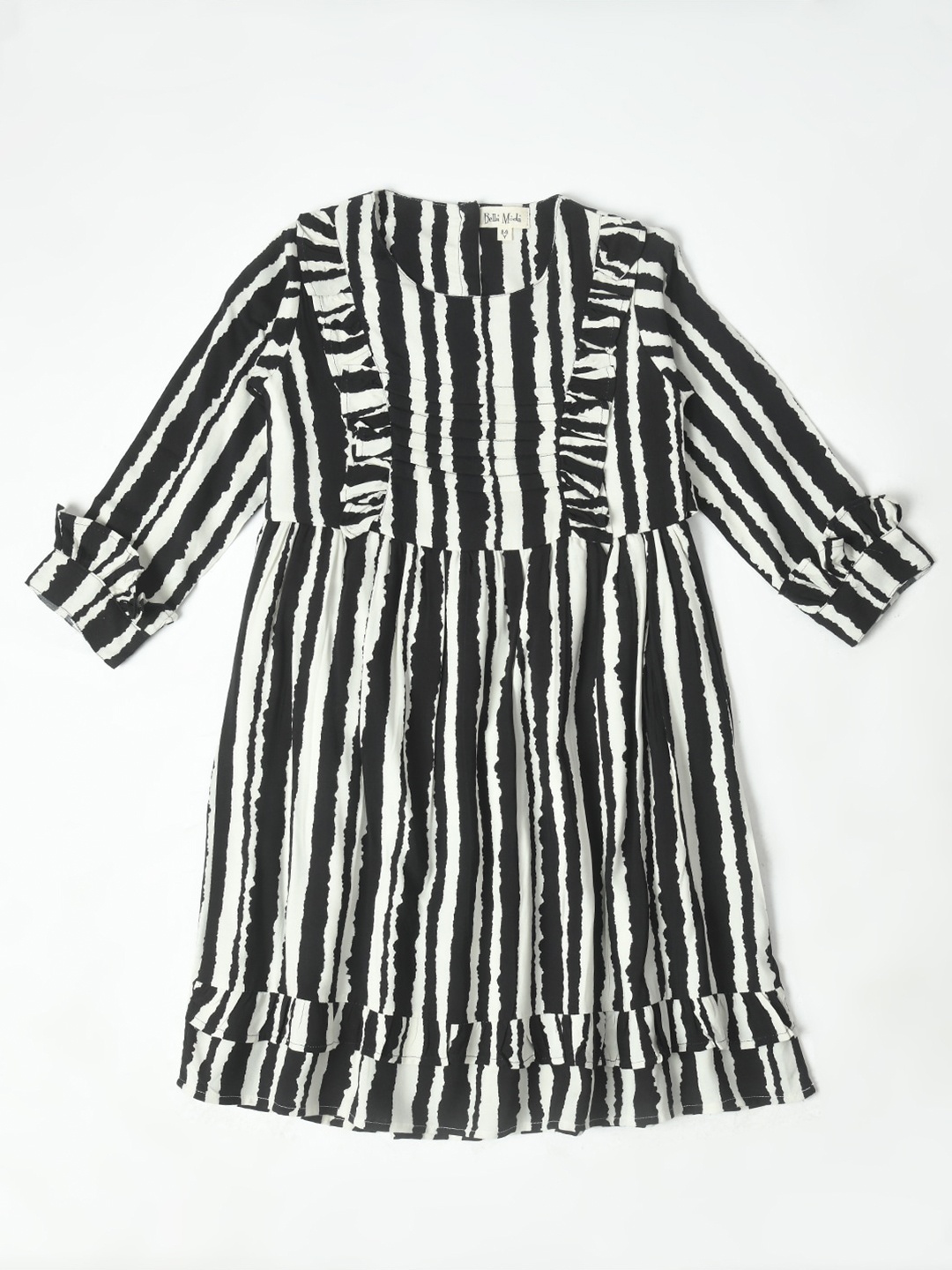 

Bella Moda Striped A-Line Dress, Black