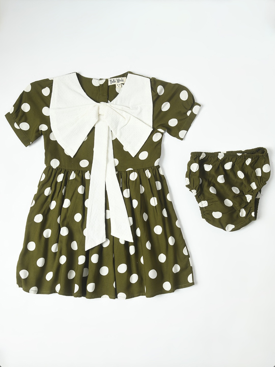 

Bella Moda Polka Dot Print Fit & Flare Dress, Green