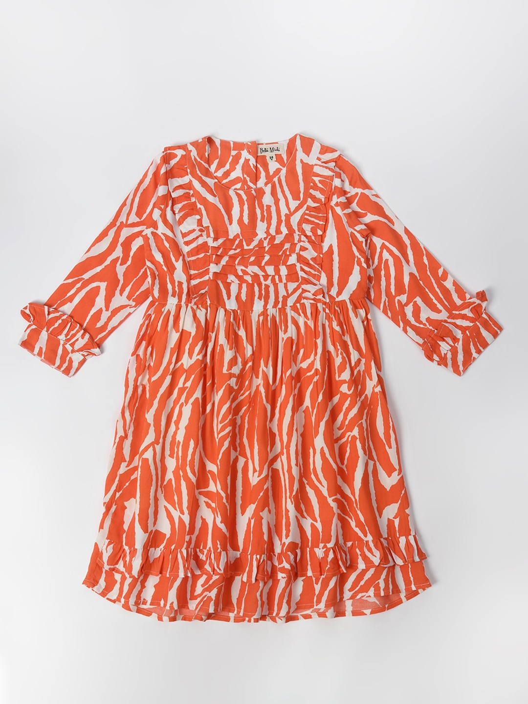 

Bella Moda Print Puff Sleeve Empire Dress, Orange