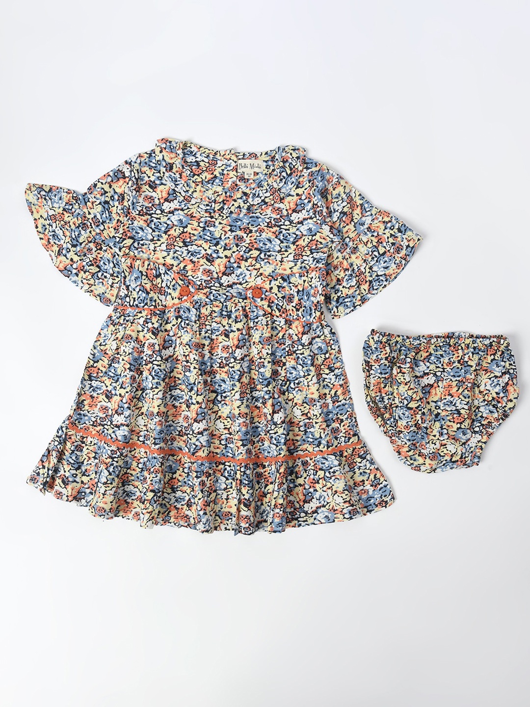

Bella Moda Floral Print Bell Sleeve Fit & Flare Dress, Multi