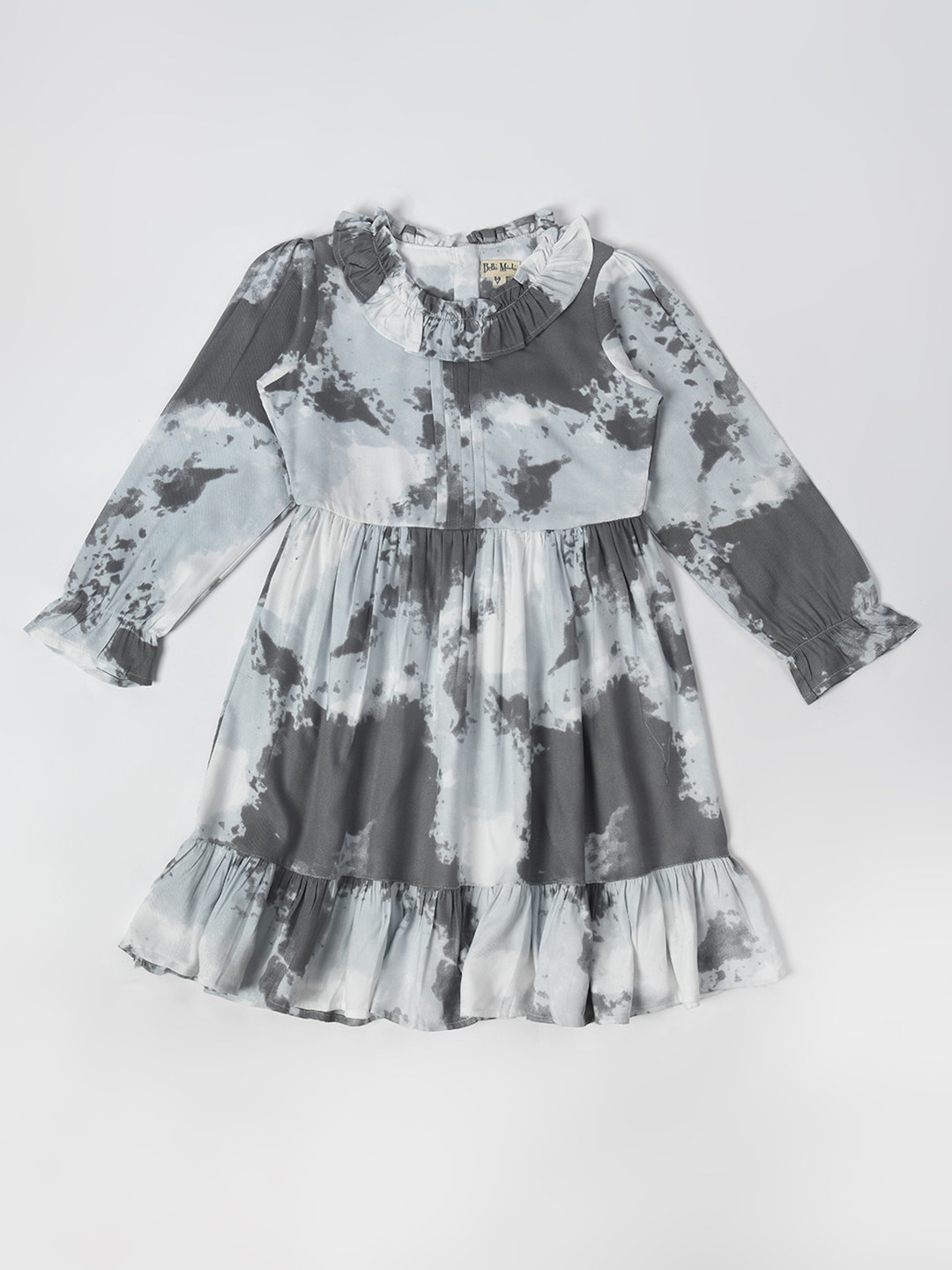 

Bella Moda Floral Print A-Line Dress, Grey