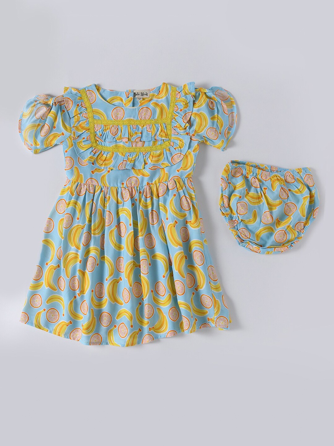 

Bella Moda Floral Print Puff Sleeve Fit & Flare Dress, Sea green