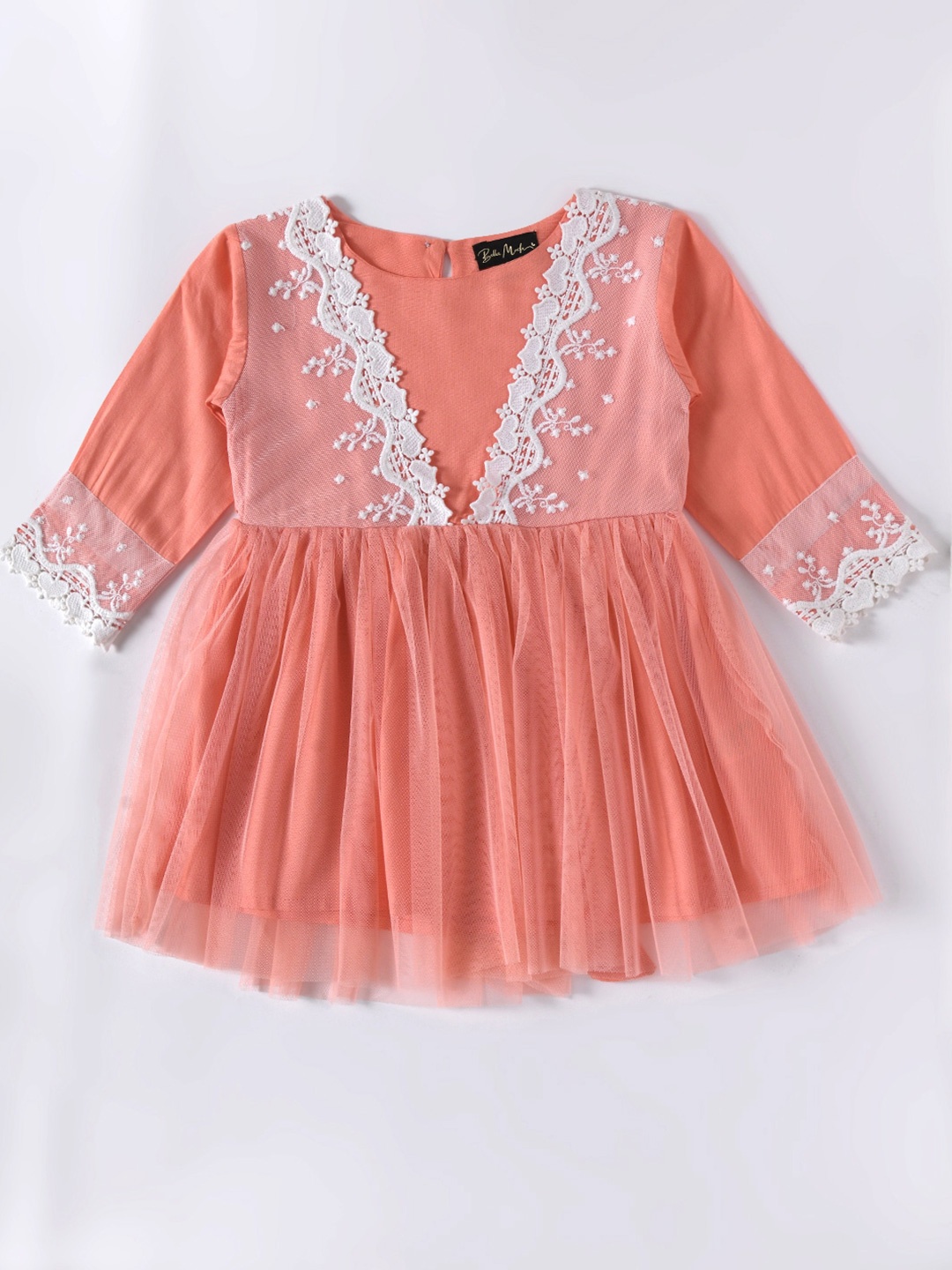 

Bella Moda Embellished Satin Fit & Flare Dress, Peach