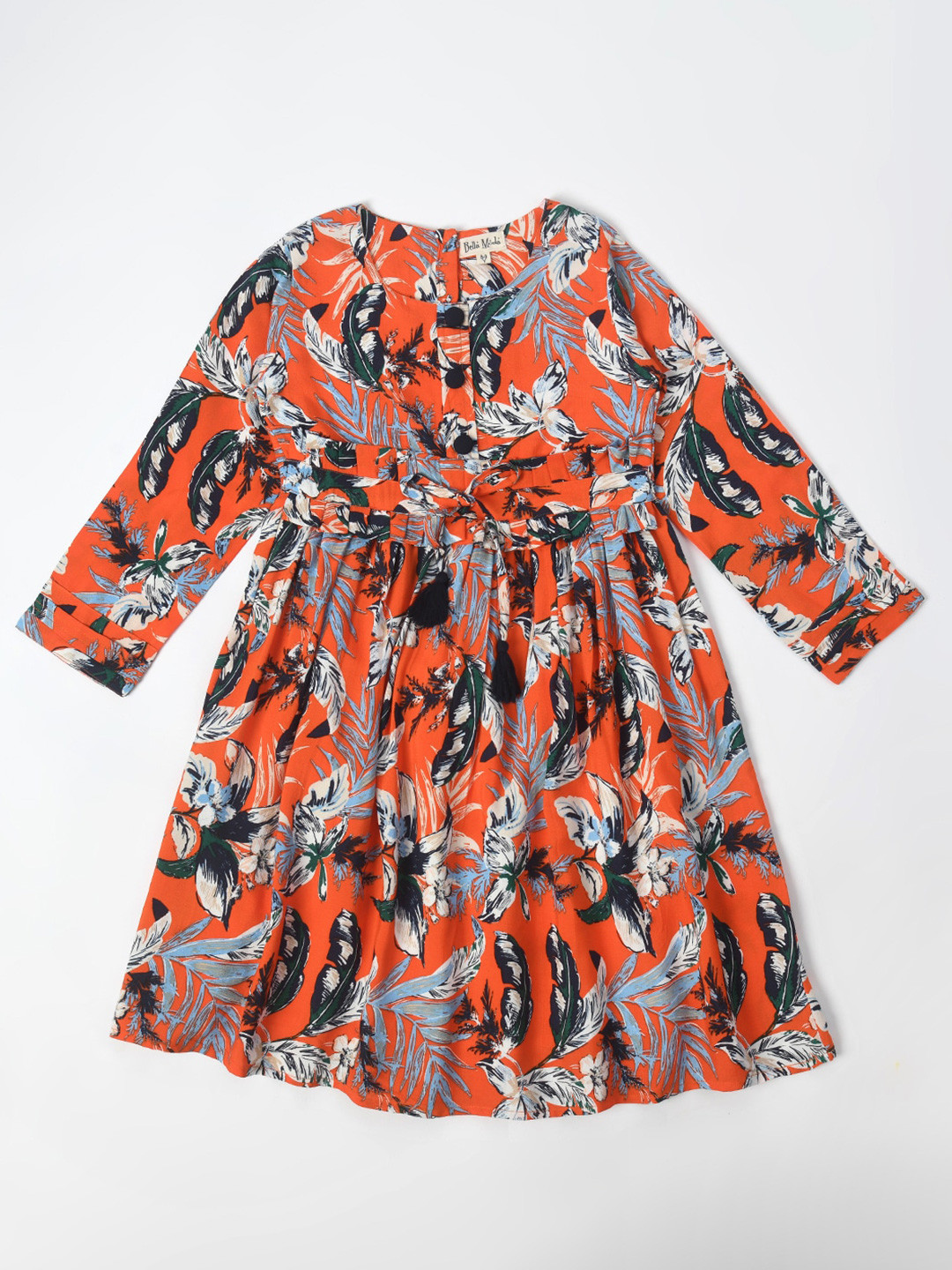 

Bella Moda Floral Print Fit & Flare Dress, Orange