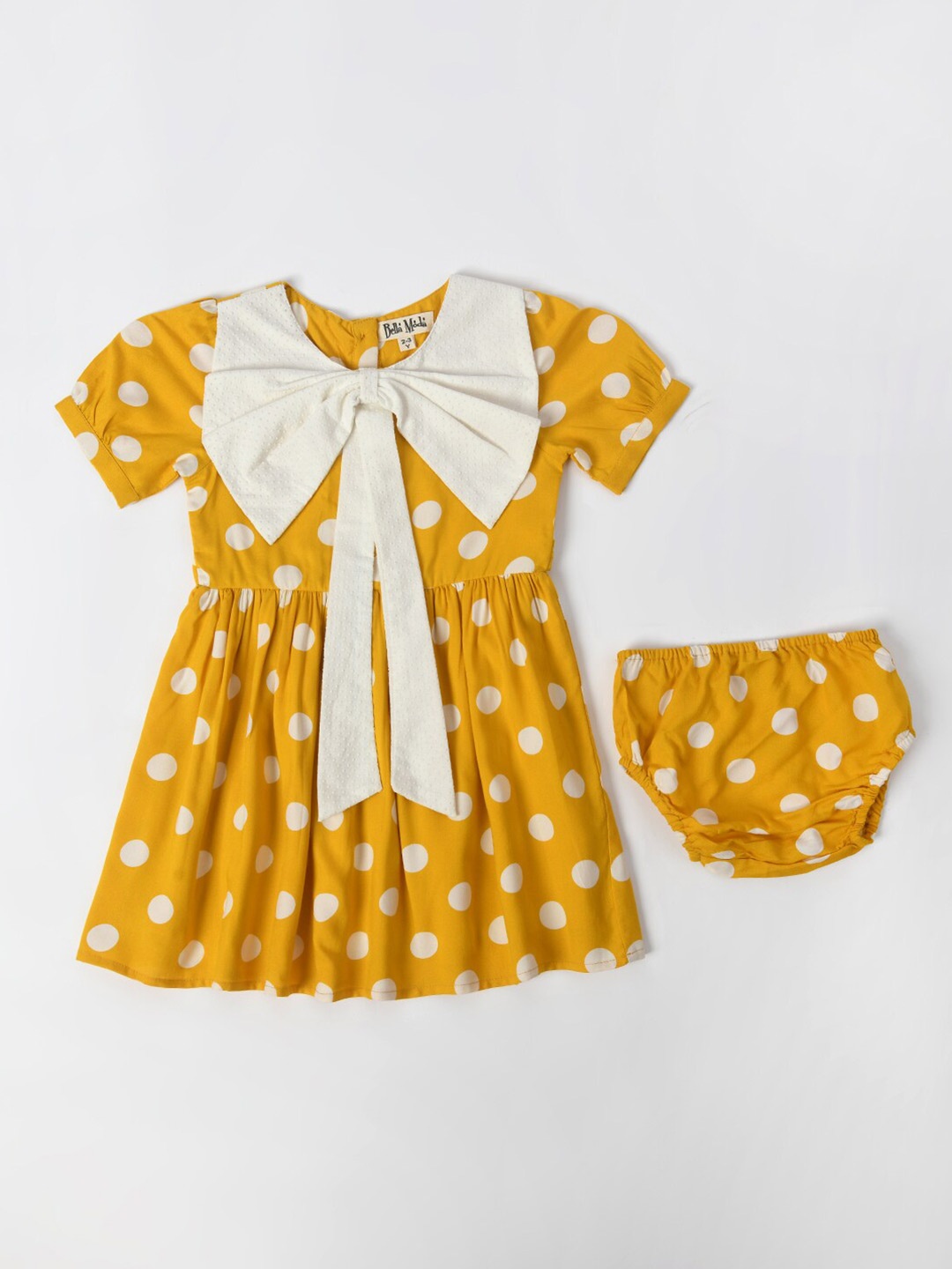 

Bella Moda Polka Dot Print Empire Dress, Yellow