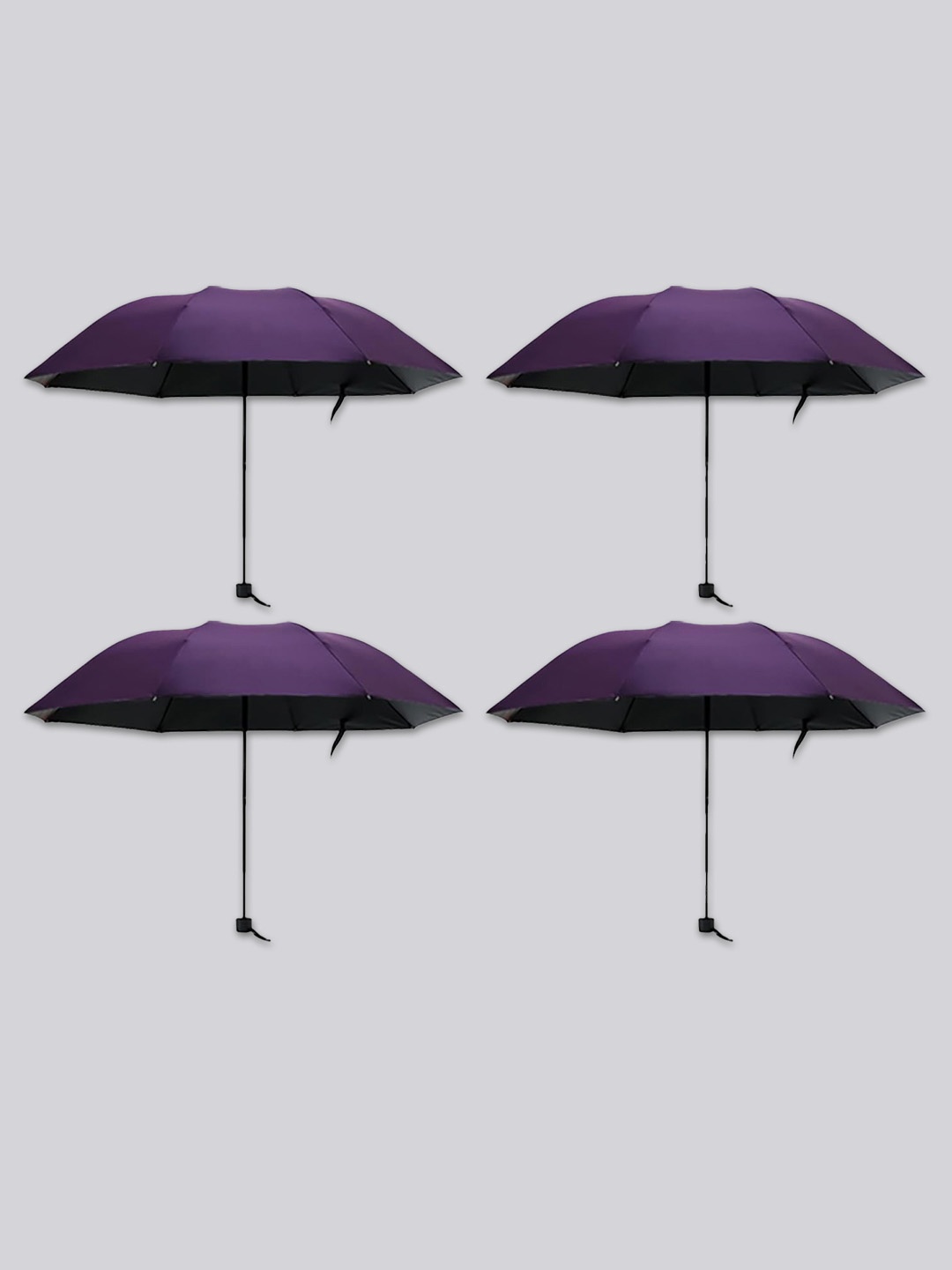 

Kuber Industries Pack Of 4 Manual 3 Fold Windproof Umbrellas, Purple