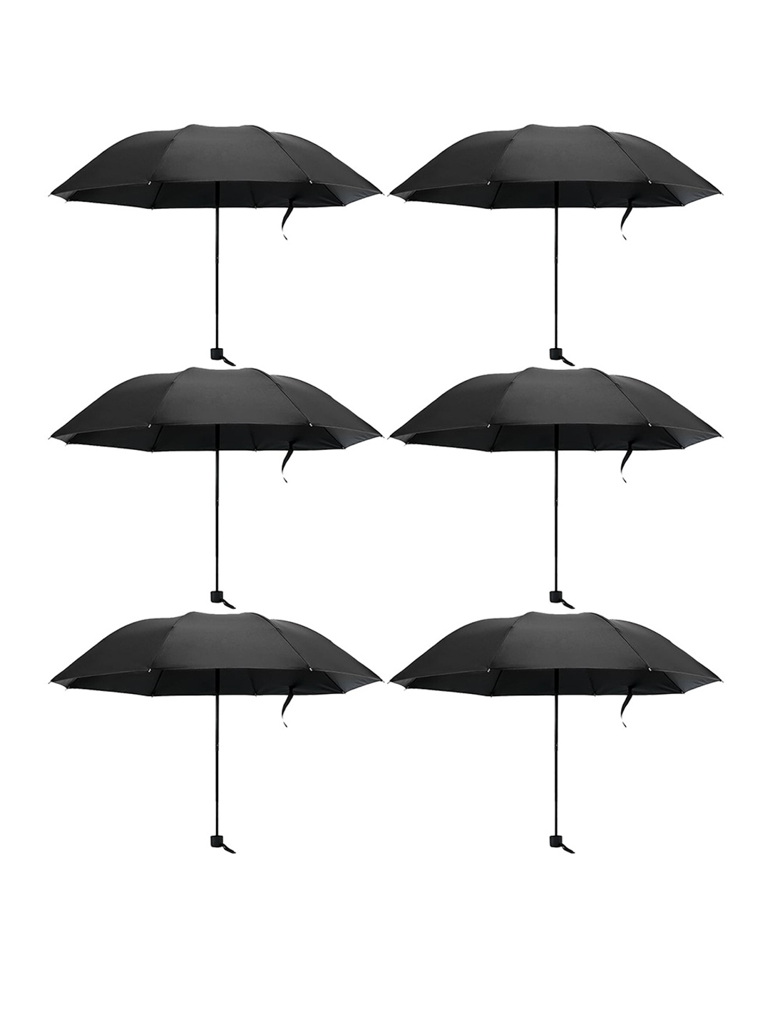 

Kuber Industries Pack Of 6 Manual 3 Fold Umbrellas, Black