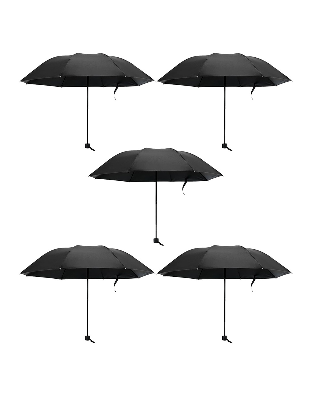 

Kuber Industries Pack Of 5 Manual 3 Fold Windproof Umbrellas, Black