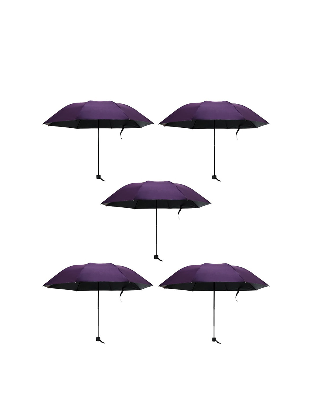 

Kuber Industries Pack Of 5 Manual 3 Fold Umbrellas, Purple