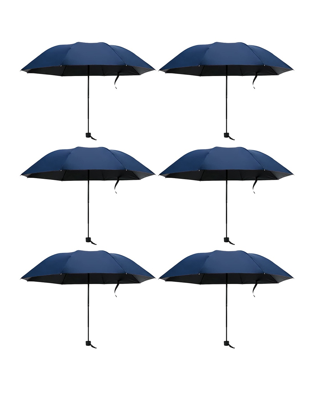 

Kuber Industries Pack Of 6 Manual 3 Fold Windproof Umbrellas, Blue