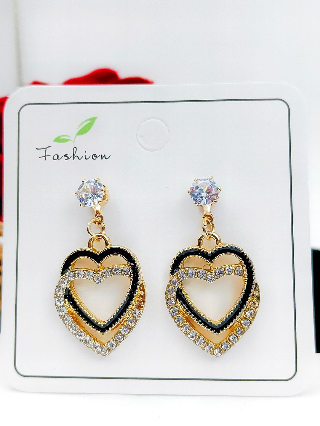 

Manikya Contemporary Drop Earrings, Gold
