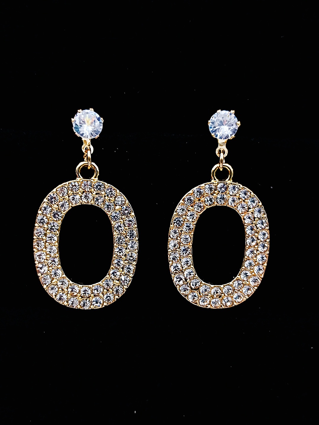 

Manikya Contemporary Drop Earrings, Gold
