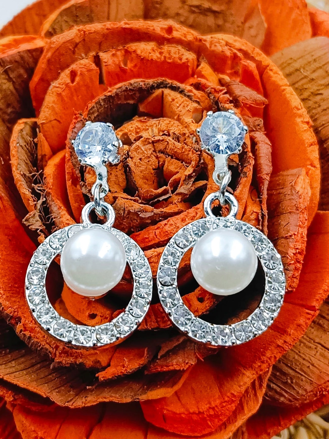 

Manikya Contemporary Drop Earrings, Silver