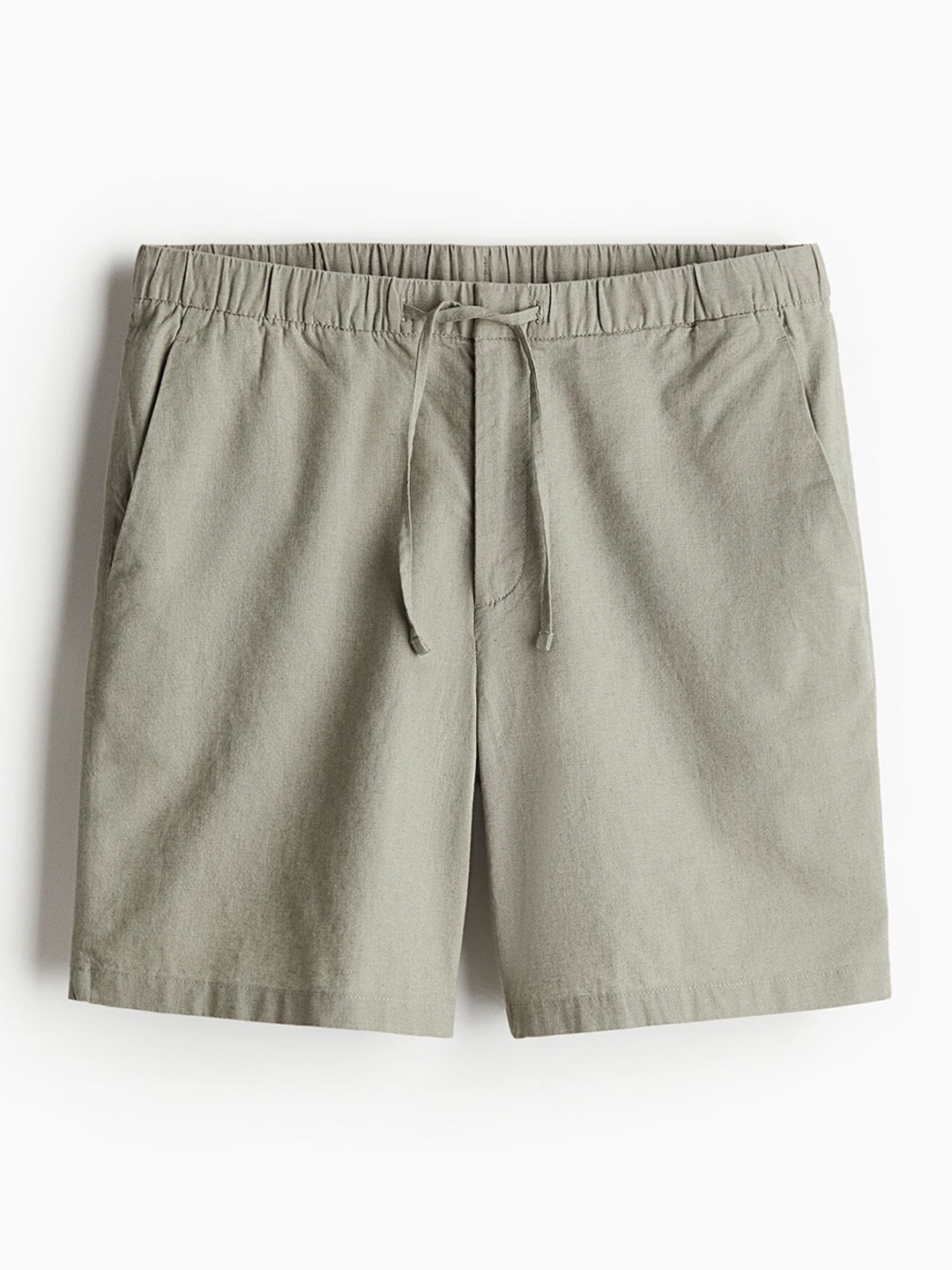 

H&M Men Linen Regular Fit Shorts, Green