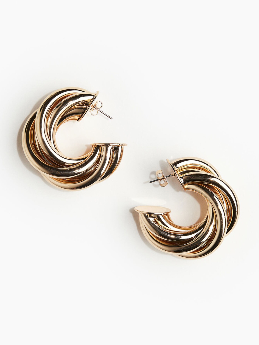 

H&M Intertwined Hoop Earrings, Gold