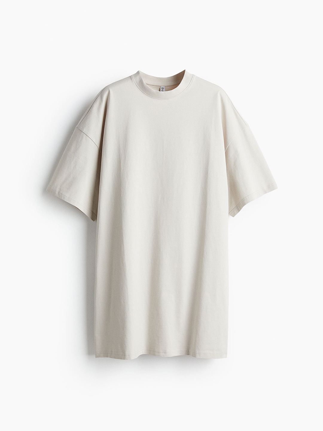 

H&M Women Pure Cotton Oversized T-shirt Dress, Beige