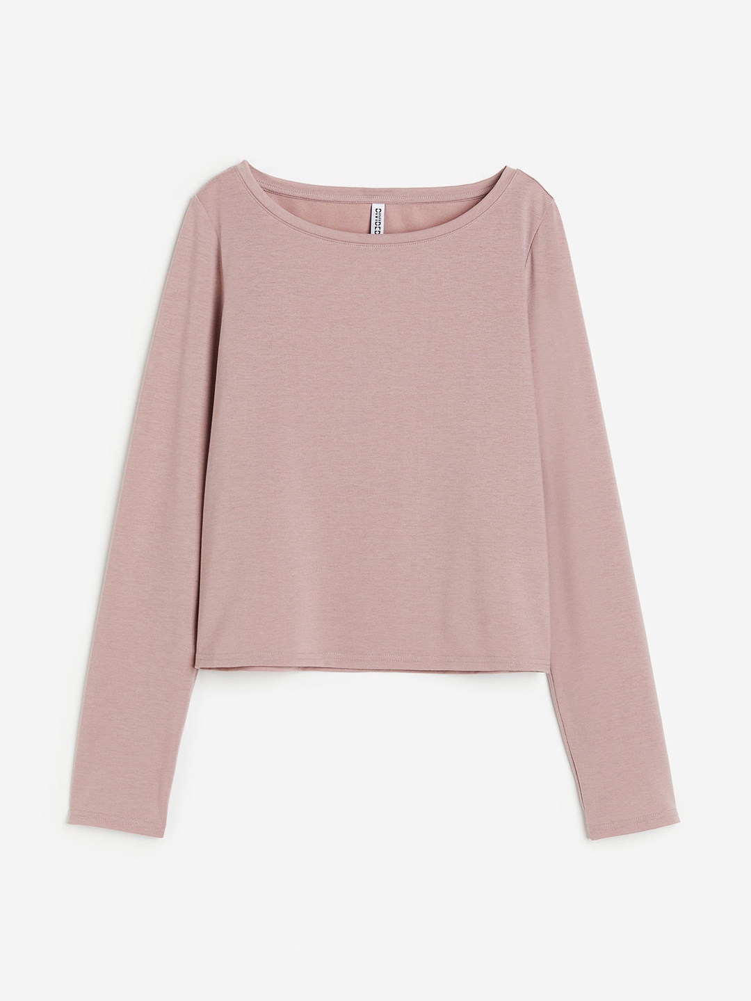 

H&M Women Sheer Boat-Neck Top, Pink