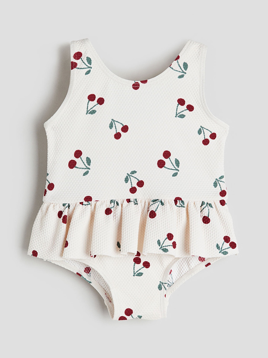 

H&M Girls Flounced Swimsuit, White