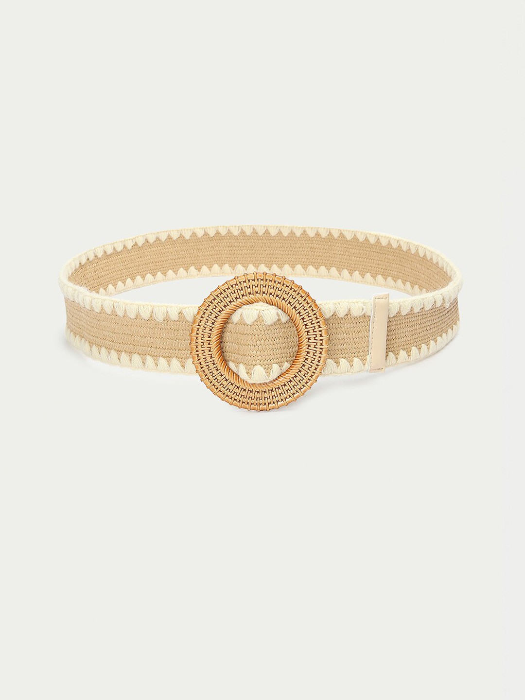 

Ginger by Lifestyle Women Self Design Casual Belt, Beige