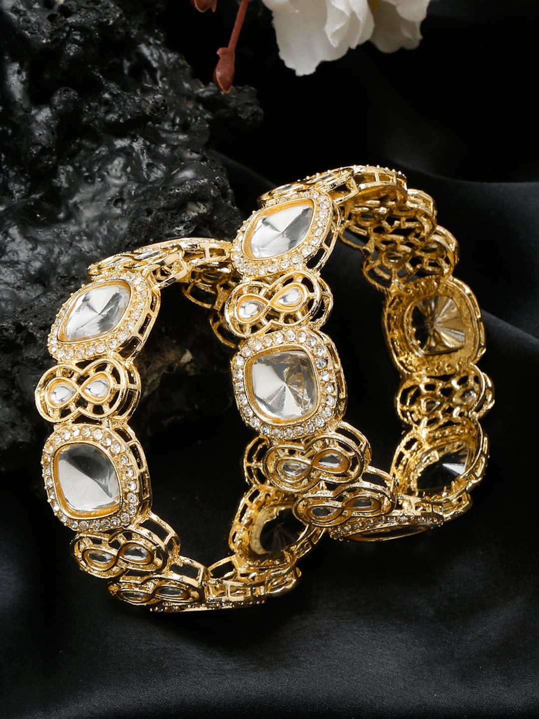 

Anouk Set Of 2 Gold-Plated & Stone Studded Bangle