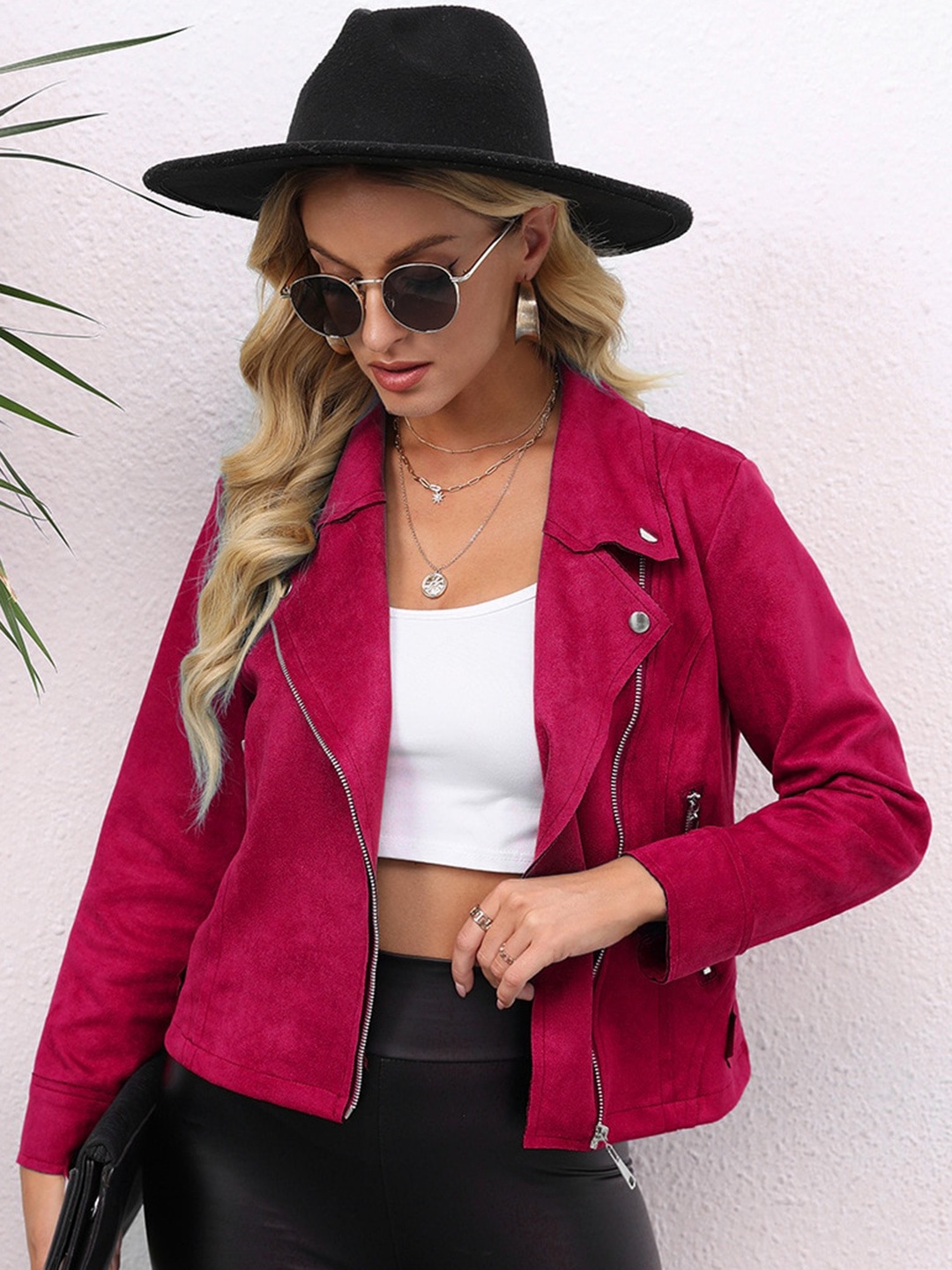 

StyleCast Women Striped Crop Open Front Jacket, Pink