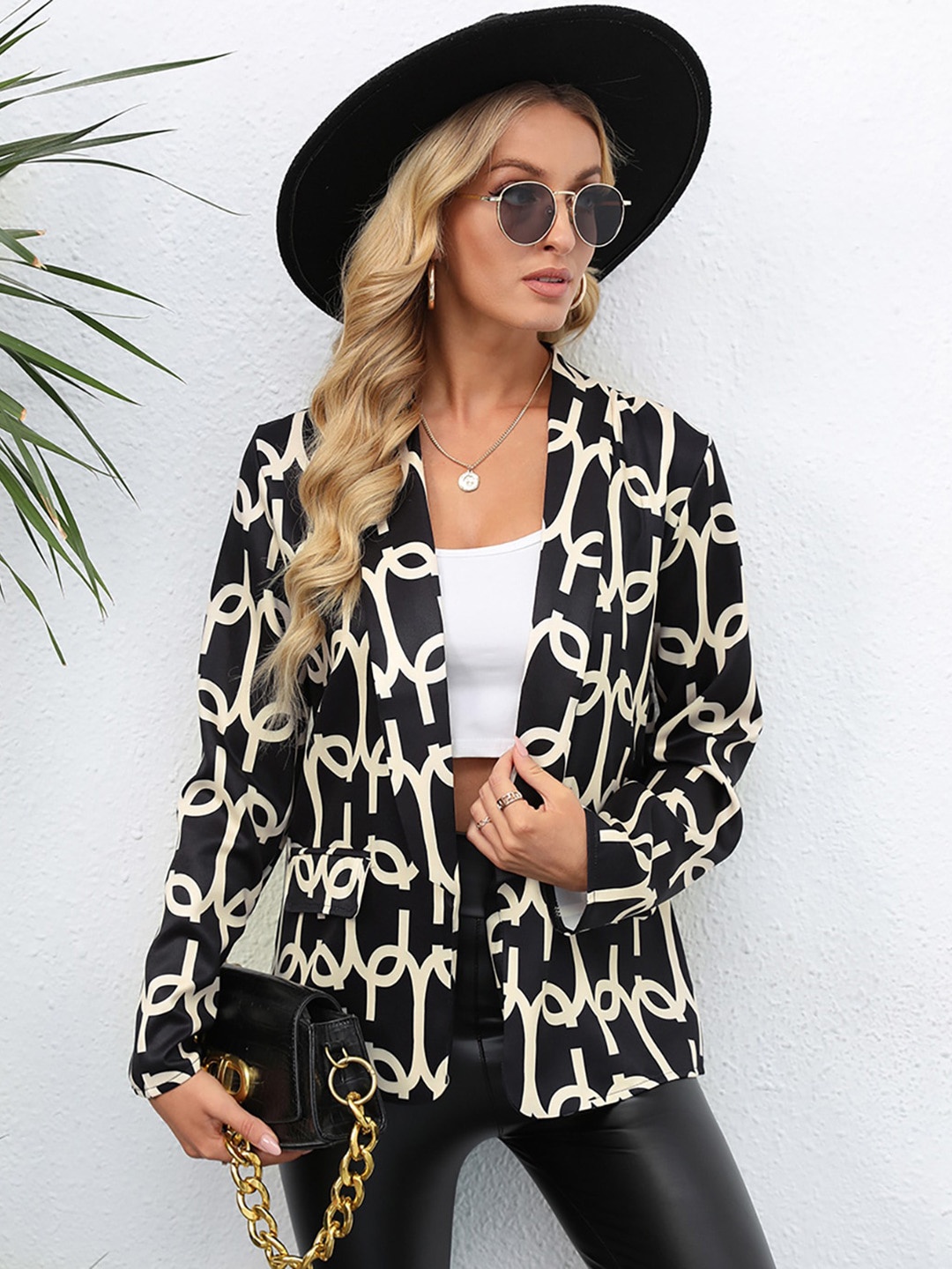 

StyleCast Women Crop Tailored Jacket with Embroidered, Black