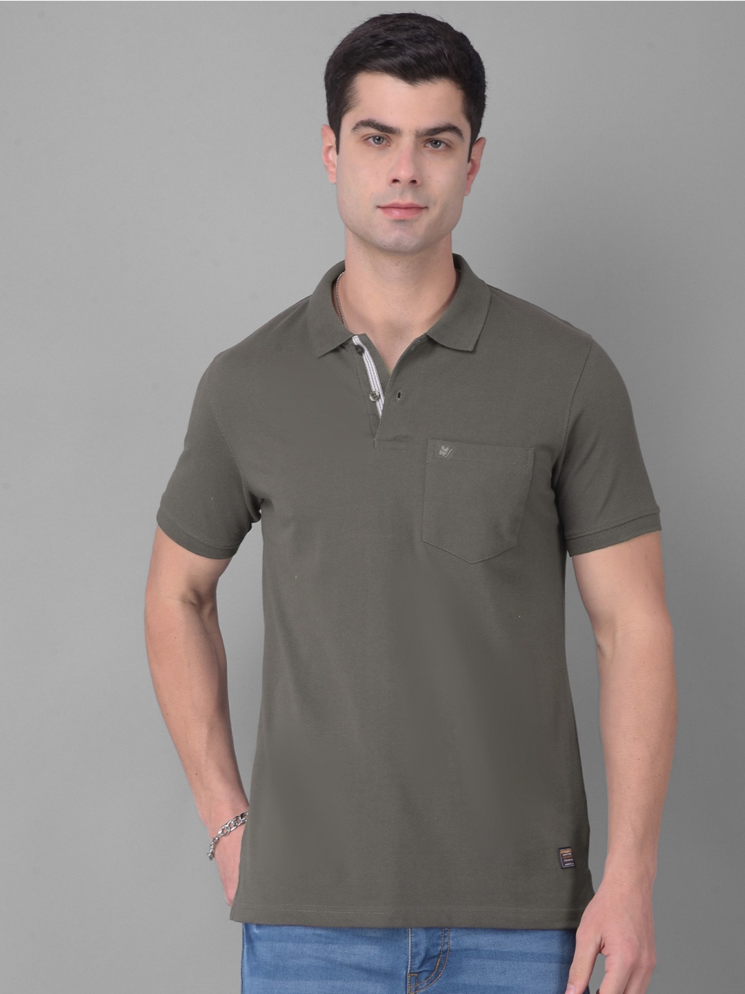 

COBB Men Polo Collar Pockets T-shirt, Green