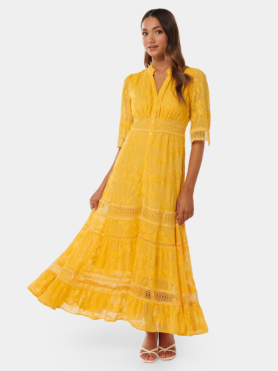 

Forever New Ethnic Motifs Print Maxi Dress, Yellow
