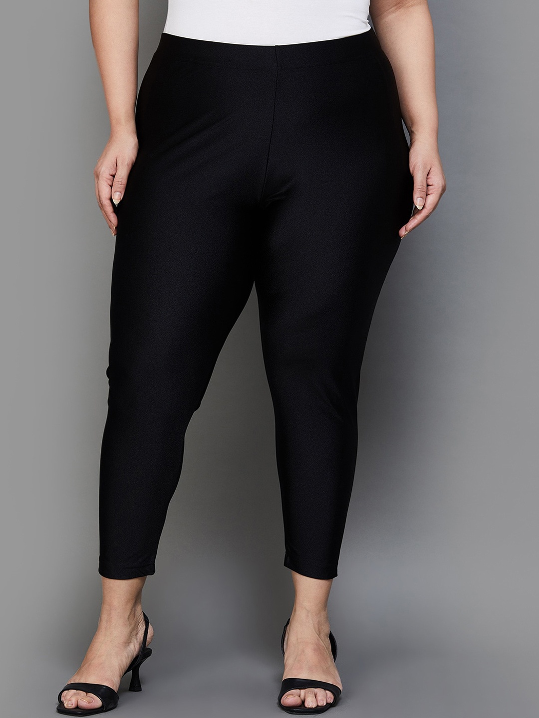

Moiree by Lifestyle Plus Size Cotton Ankle-Length Leggings, Black