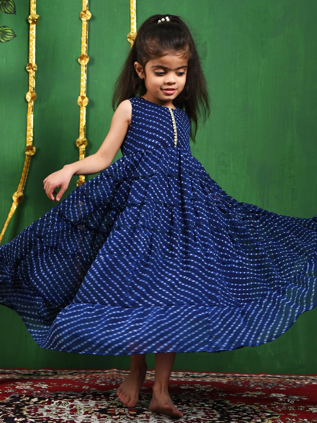 

Rangpur Print Georgette Maxi Dress, Blue