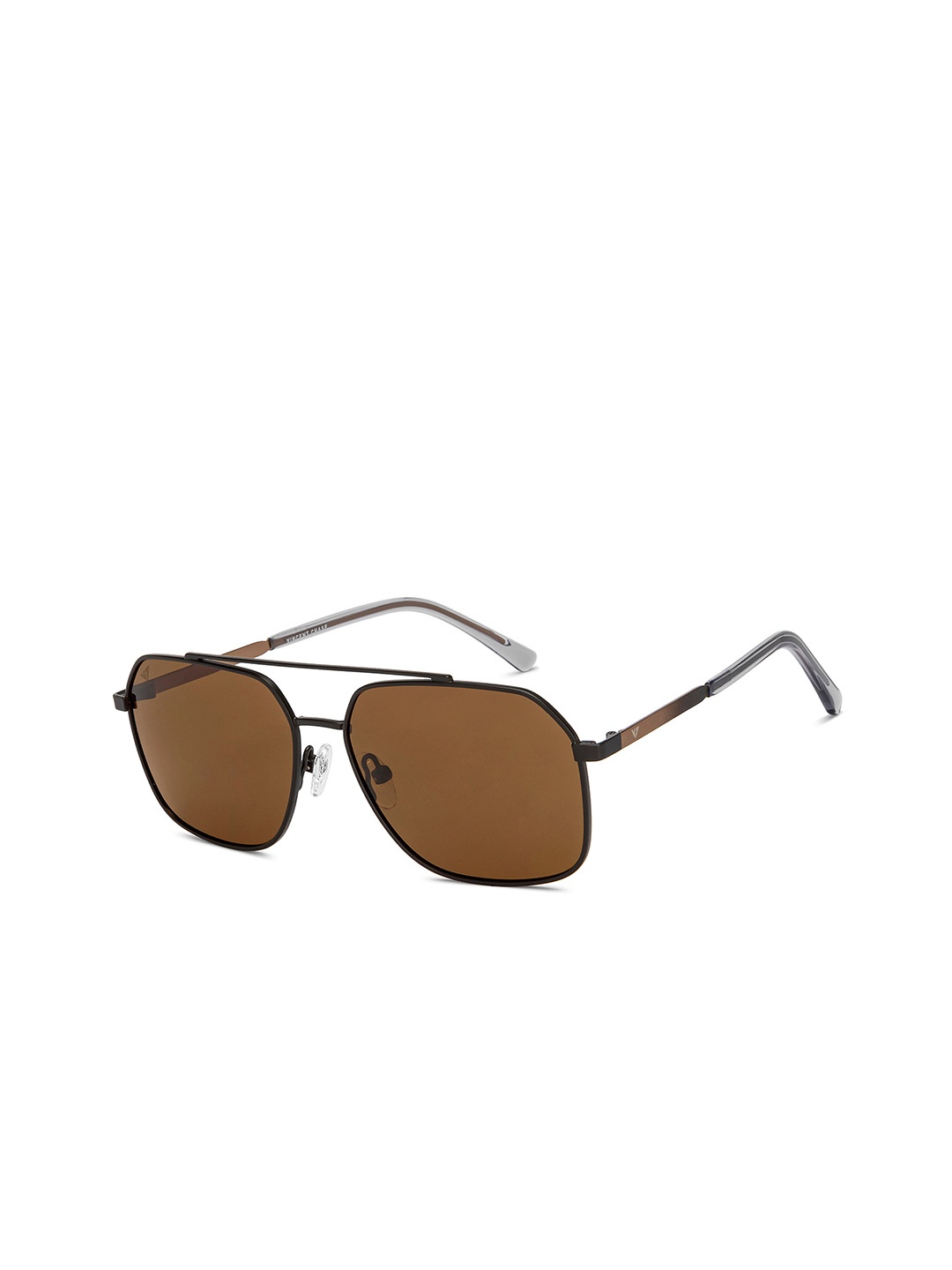 

Vincent Chase by Lenskart Unisex Rectangle Sunglasses with Polarised and UV Protected Lens 213277, Brown