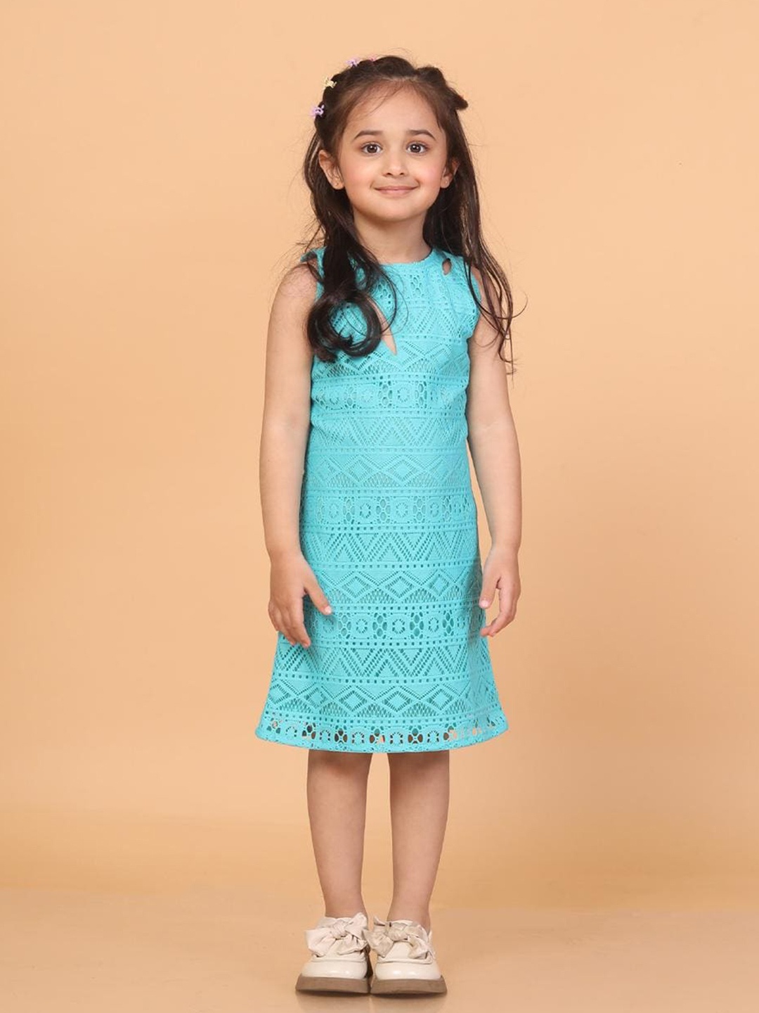 

Lil Peacock Jacquard A-Line Dress, Blue