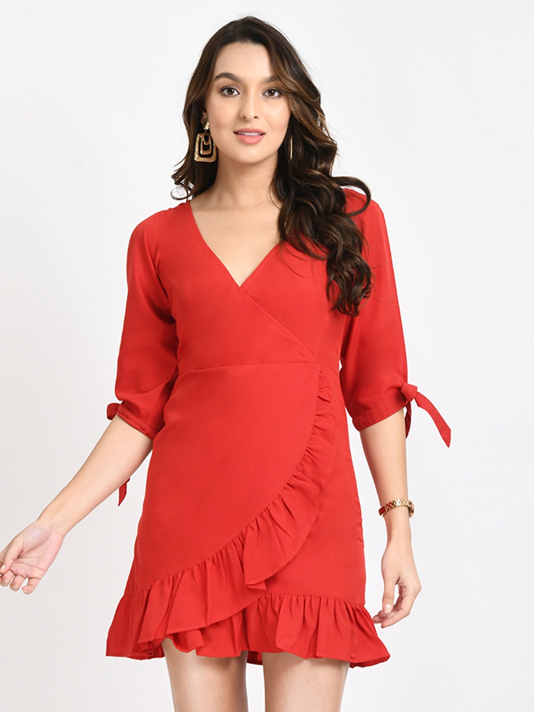 

V&M Crepe Mini Dress, Red