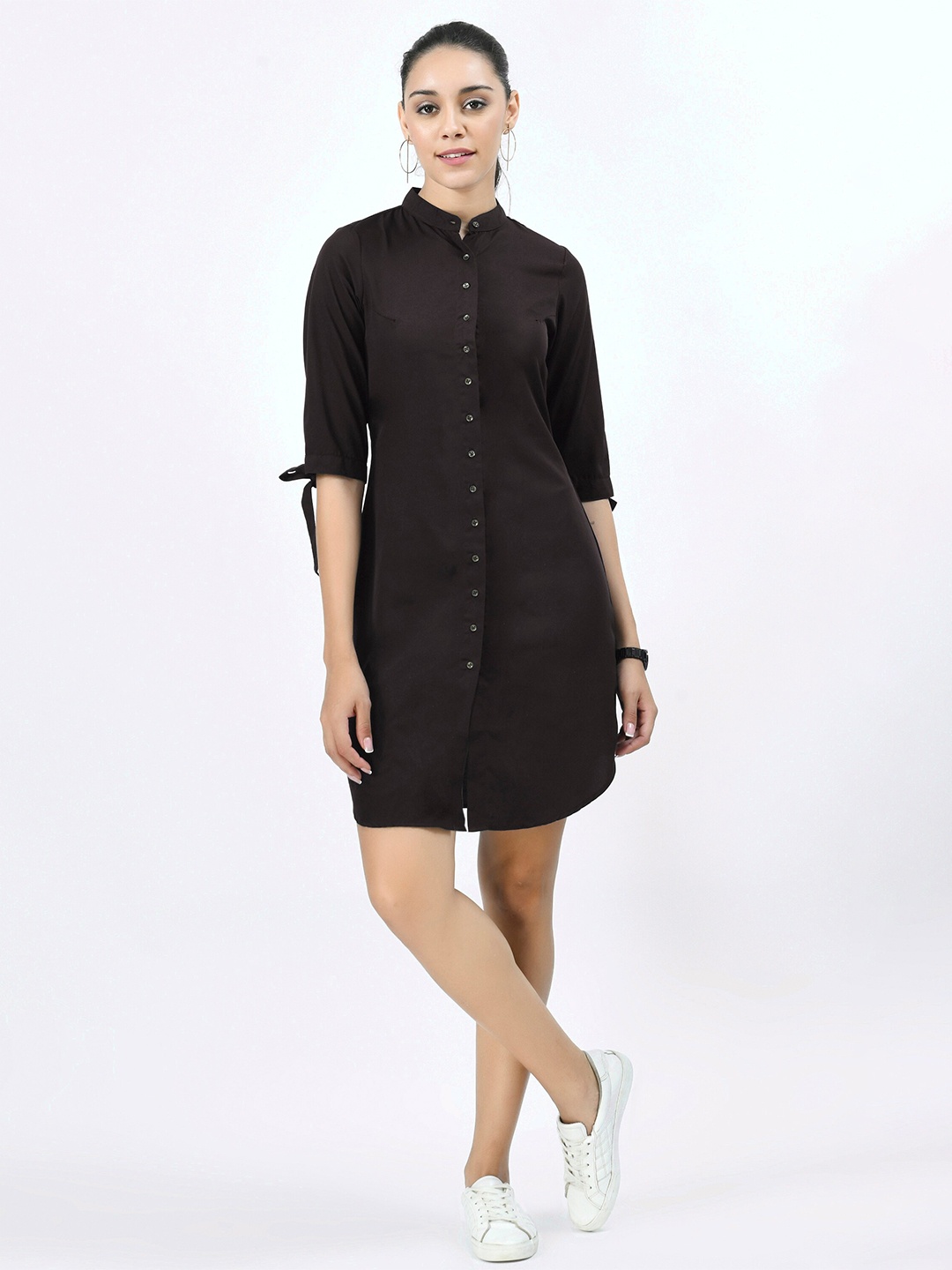 

V&M Crepe Shirt Dress, Black
