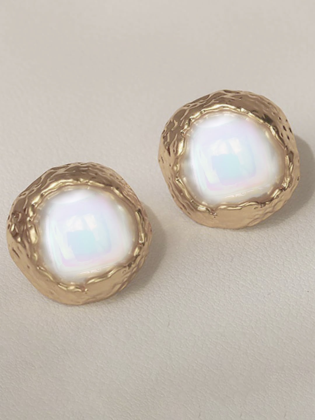 

PRIVIU Gold Plated Geometric Stud Earrings