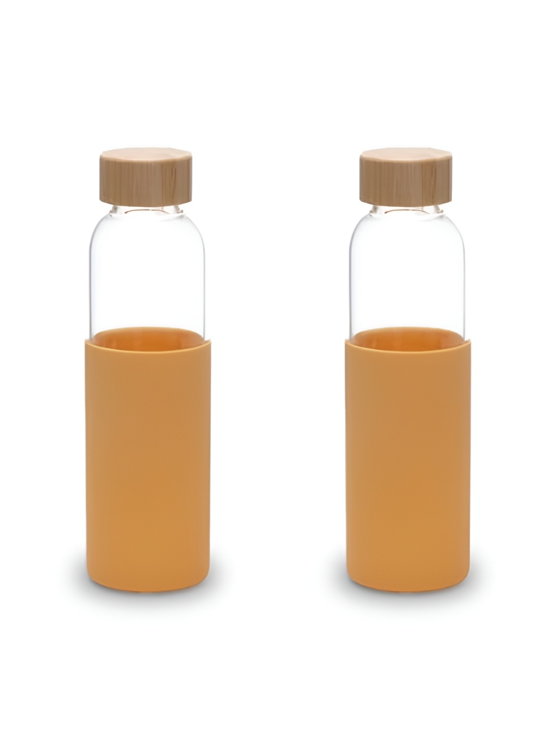 

UMAI Yellow 2 Pieces Glass Solid Water Bottle 550 ml Each