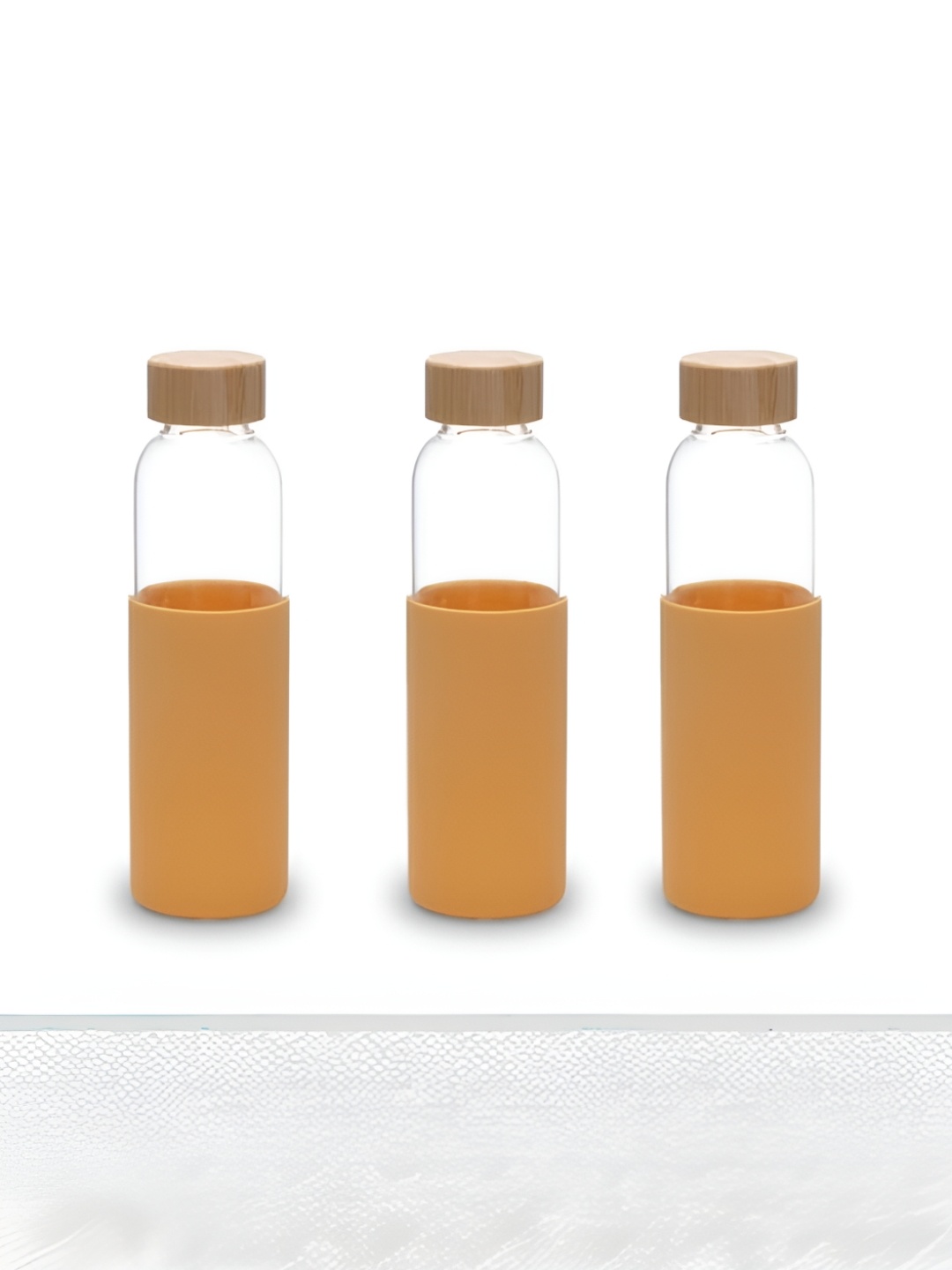 

UMAI Yellow 3 Pieces Glass Water Bottles 550ml Each