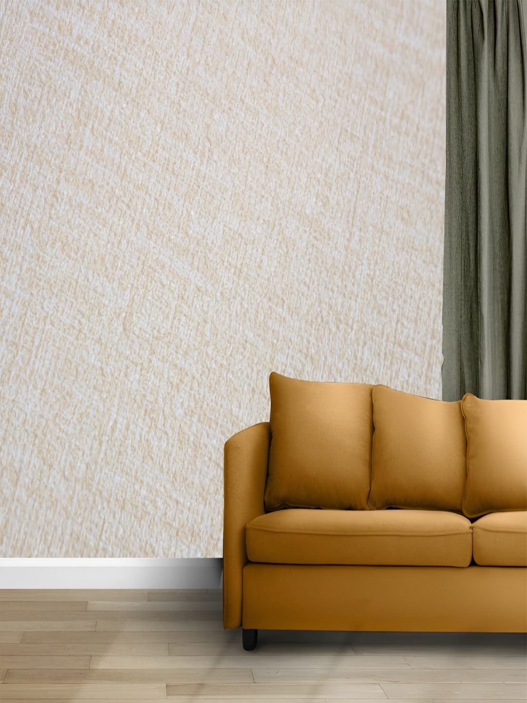 

Kuber Industries Cream 5 Pieces Textured Self-Adhesive Imitation Linen Wallpaper