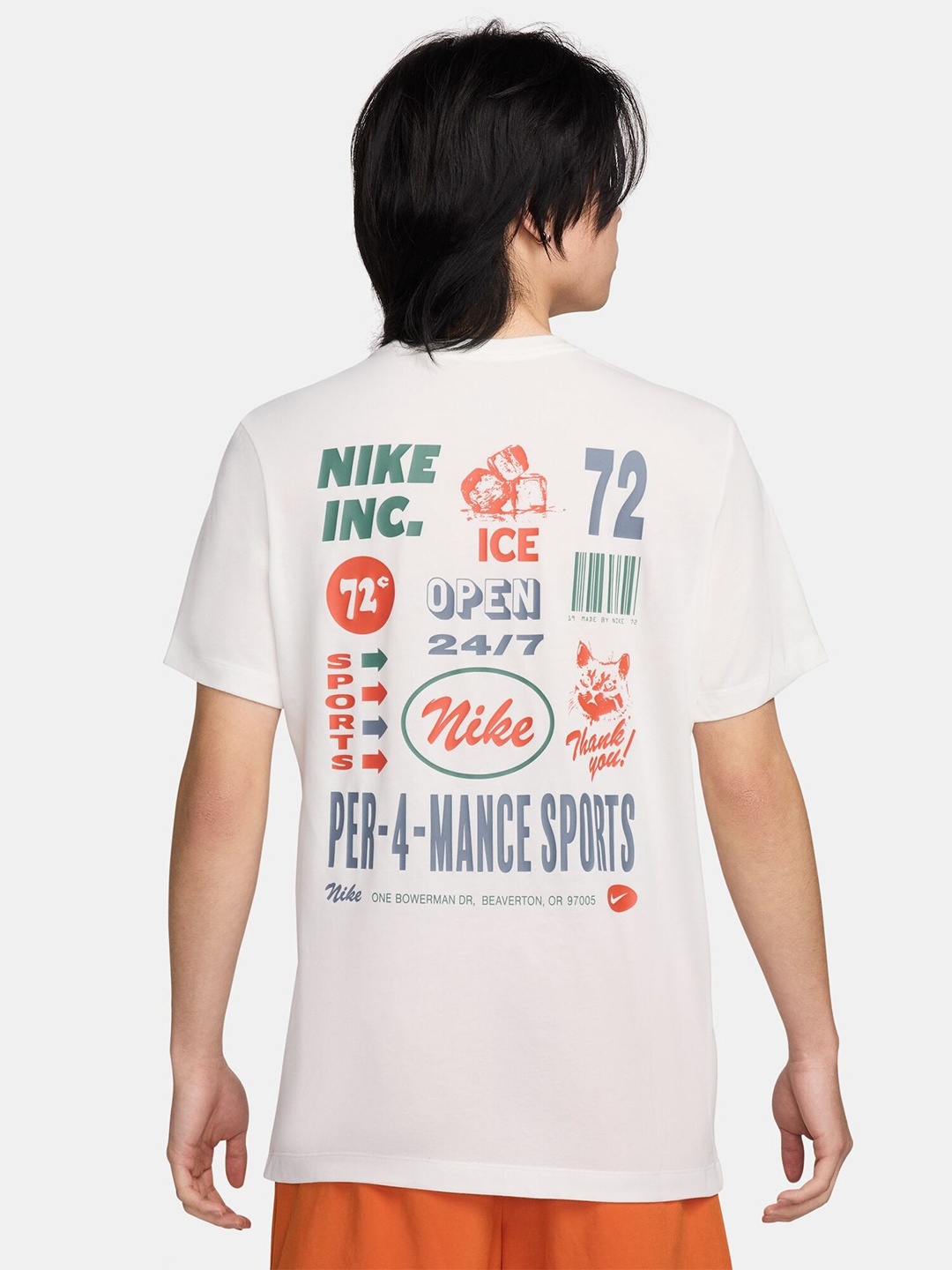 

Nike Dri-FIT Fitness Printed Cotton T-Shirt, White