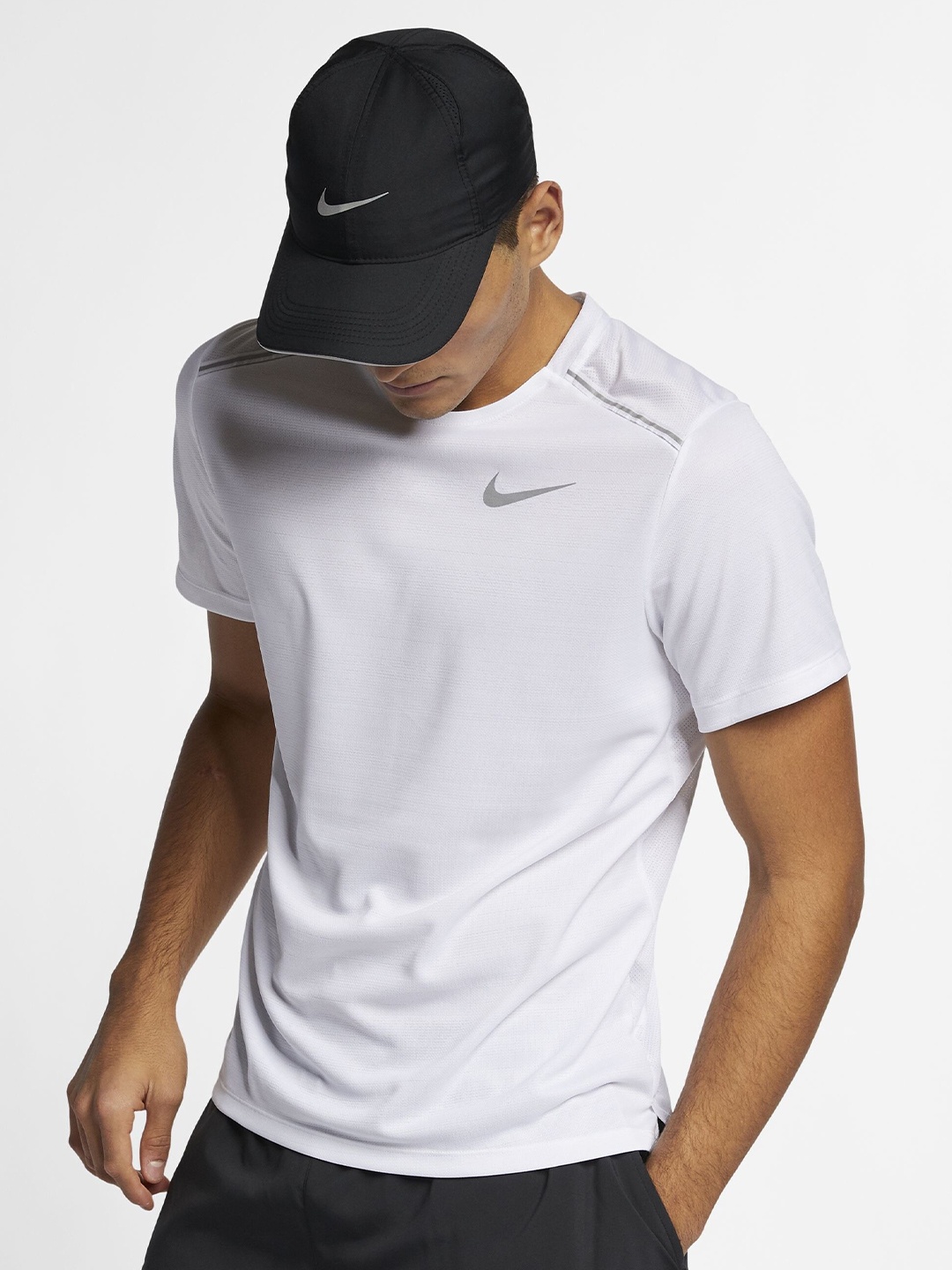 

Nike Dri-FIT Miler Short-Sleeves Running T-Shirt, White